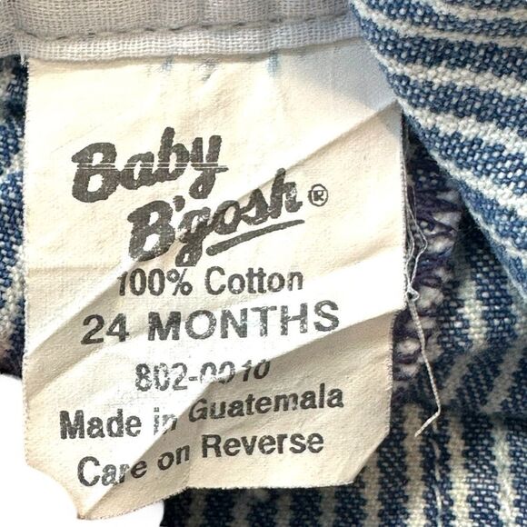 VTG Osh Kosh Baby Striped Conductor Carpenter Overalls, 24 months - Picture 5 of 6
